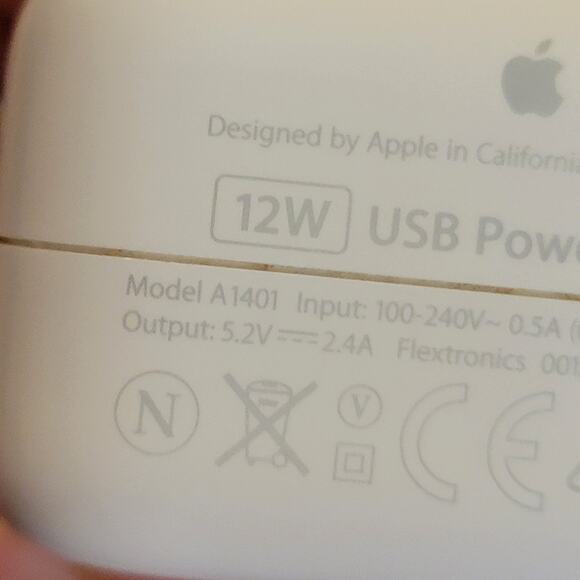 Apple 12W USB Power Adapter Genuine OEM Wall Charger A1401 - Picture 7 of 7